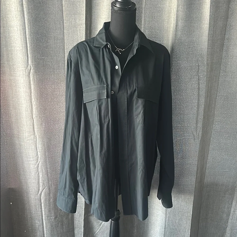 Banana Republic Black Lightweight Shirt Jacket Relaxed Fit
